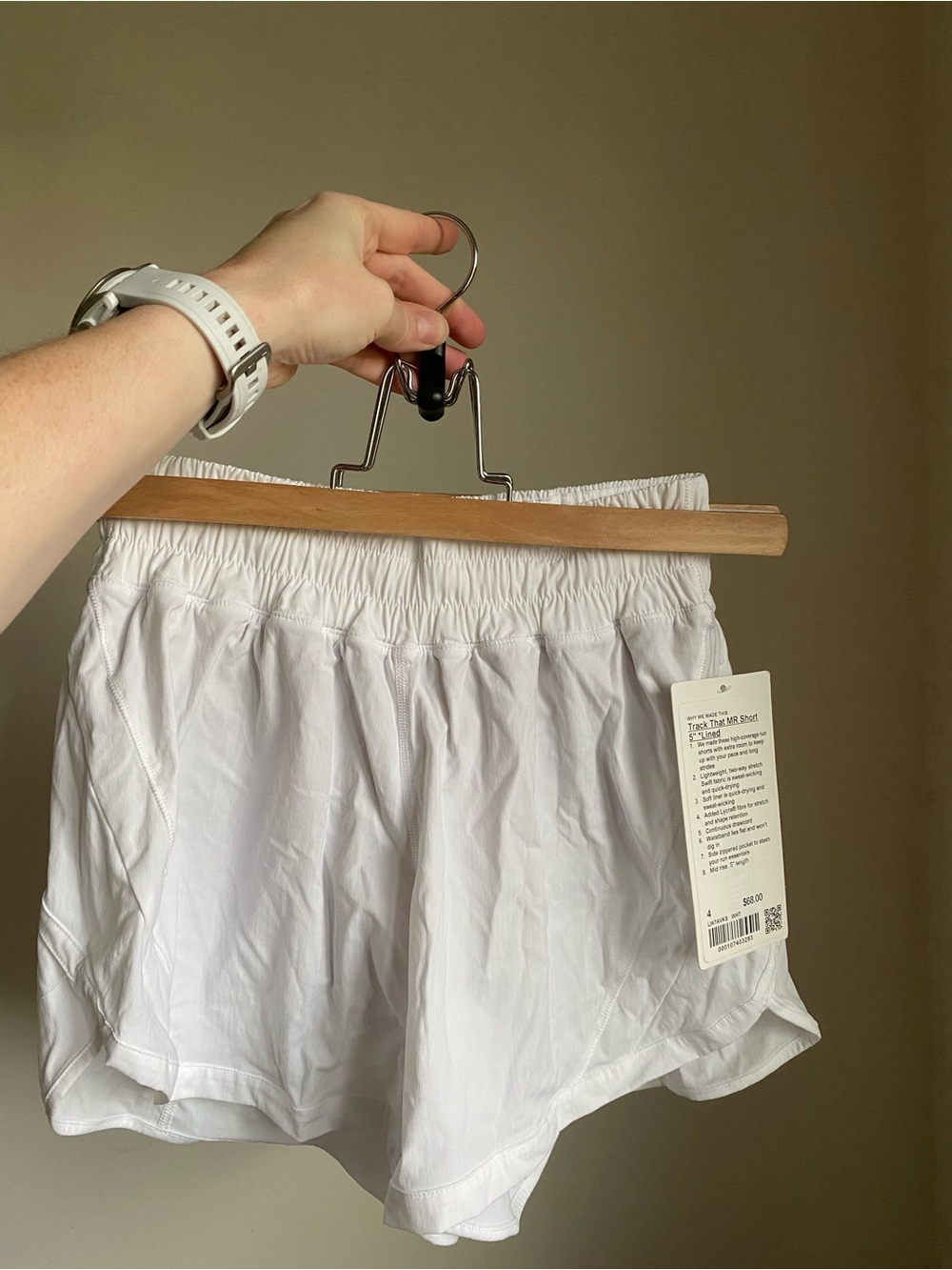 NWT Lululemon Track That MR 5” White Size 4 - Picture 1 of 3
